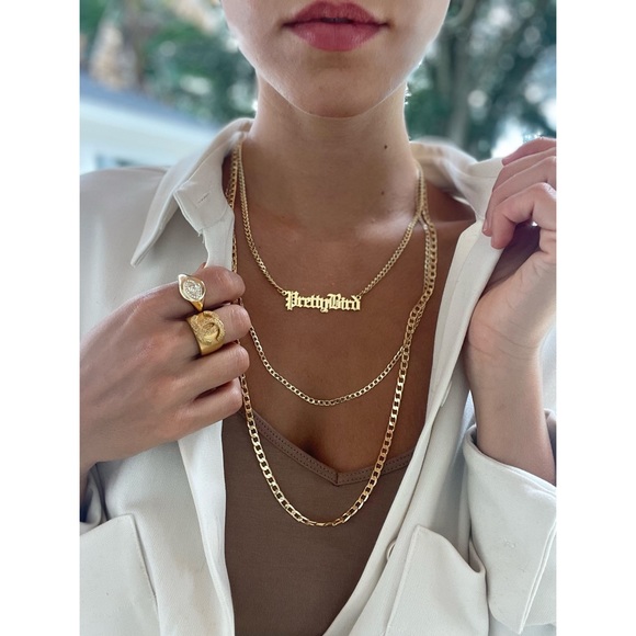 Pretty Bird 14k Gold Plate Chain Link Necklace - Picture 5 of 6